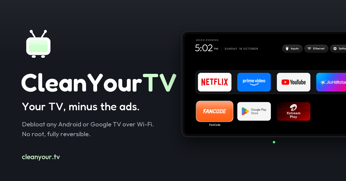 cleanyourtv website preview