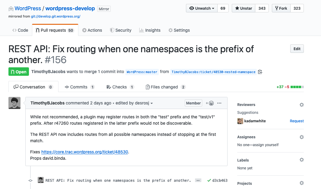 wordpress-develop website preview