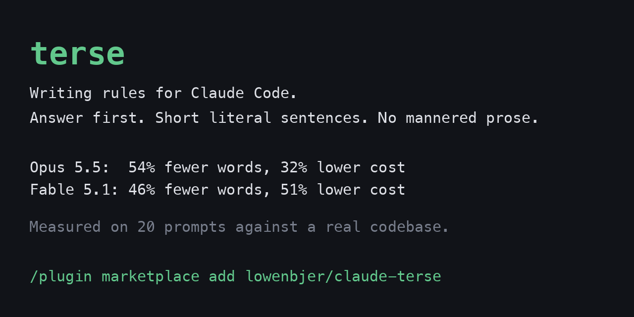claude-terse website preview