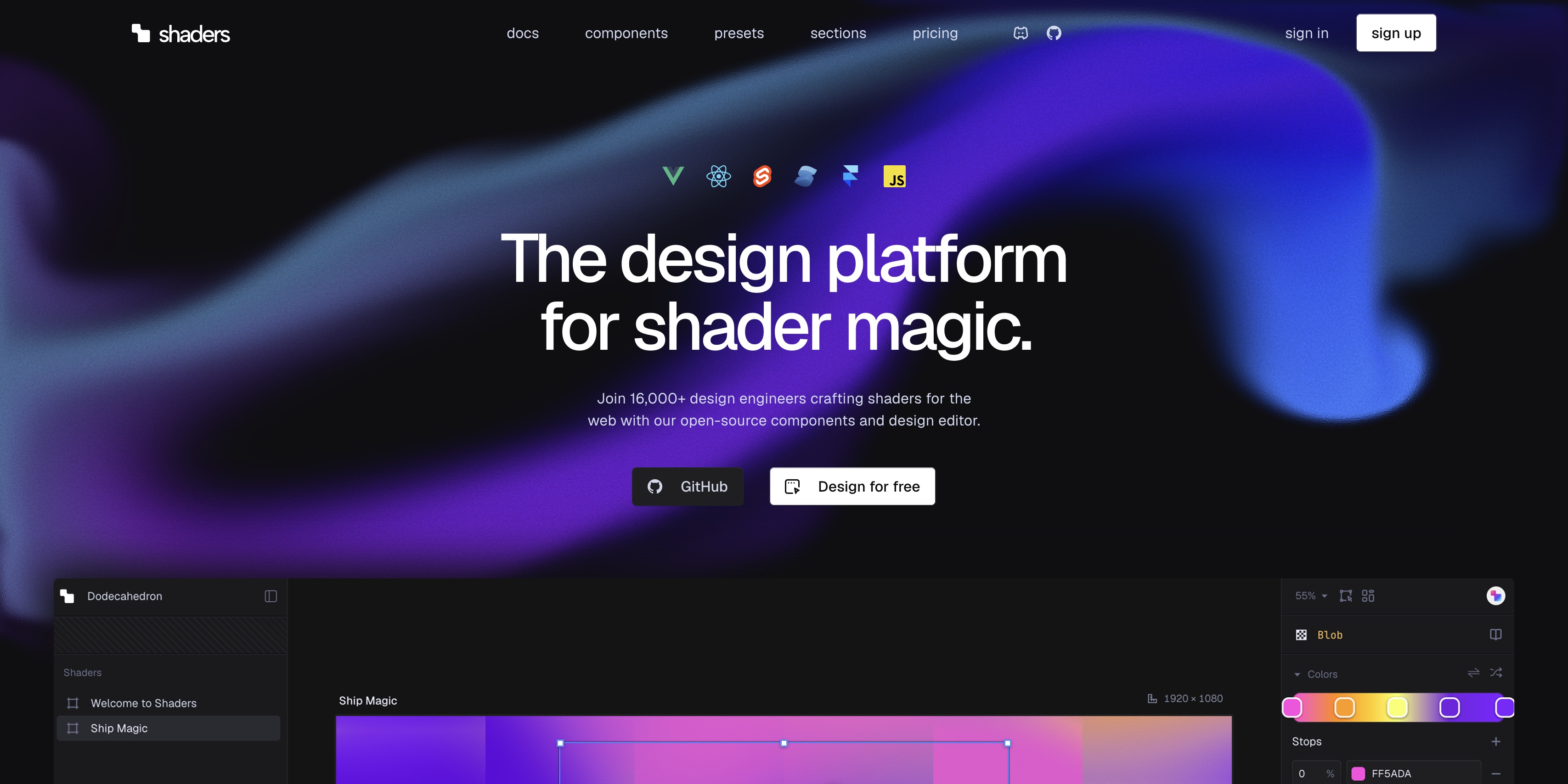 shaders website preview