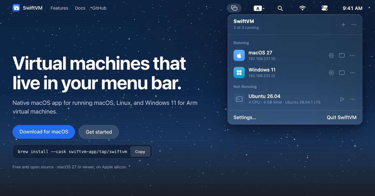 swiftvm website preview